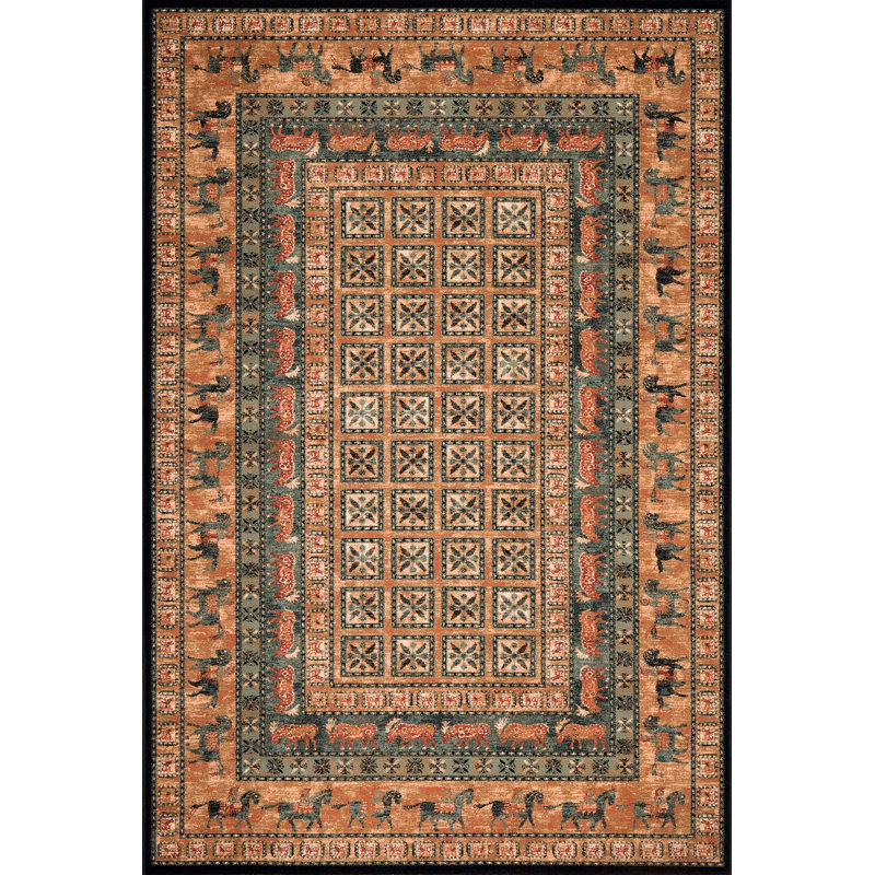 Pine Grove Oriental Wool Area Rug, Rectangle 80 x 160cm