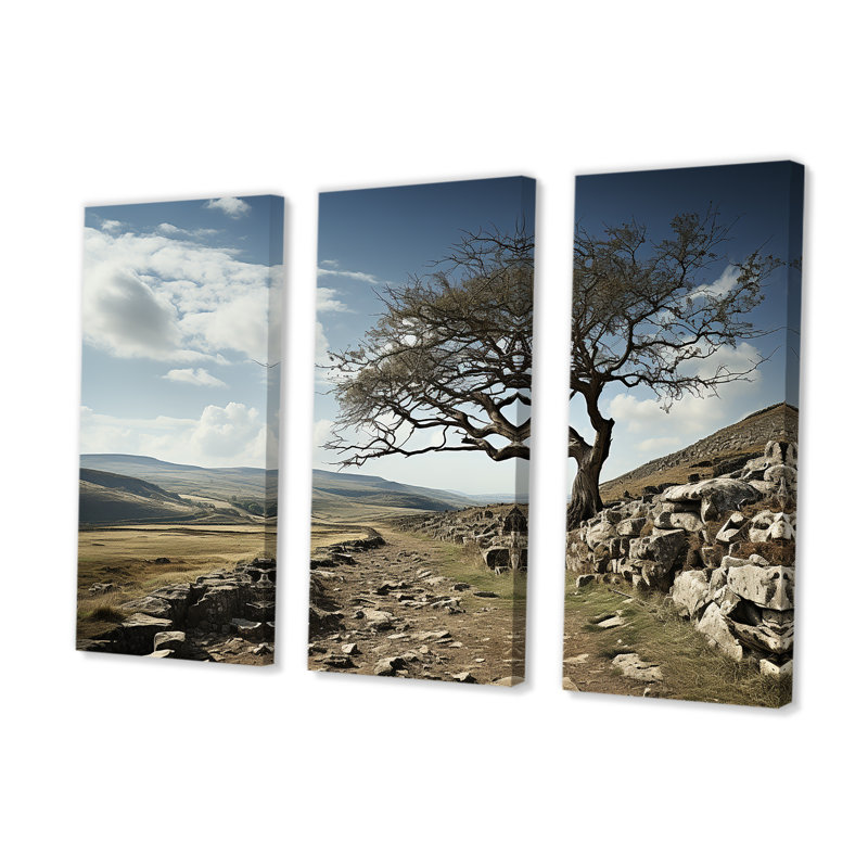 Tree Solutide Landscape - Landscape Mountains Wall Art Set, 32" H x 48" W x 1" D