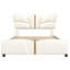 Structure de lit double rembourrée en cuir de polyuréthane, avec tête et pied de lit en forme de papillon, structure de lit plateforme avec décorations en métal doré, aucun sommier nécessaire, beige-1763479156-1763479157
