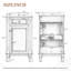 Meuble-lavabo autoportant avec lavabo en céramique, porte à fermeture douce et tablette réglable, style champêtre français