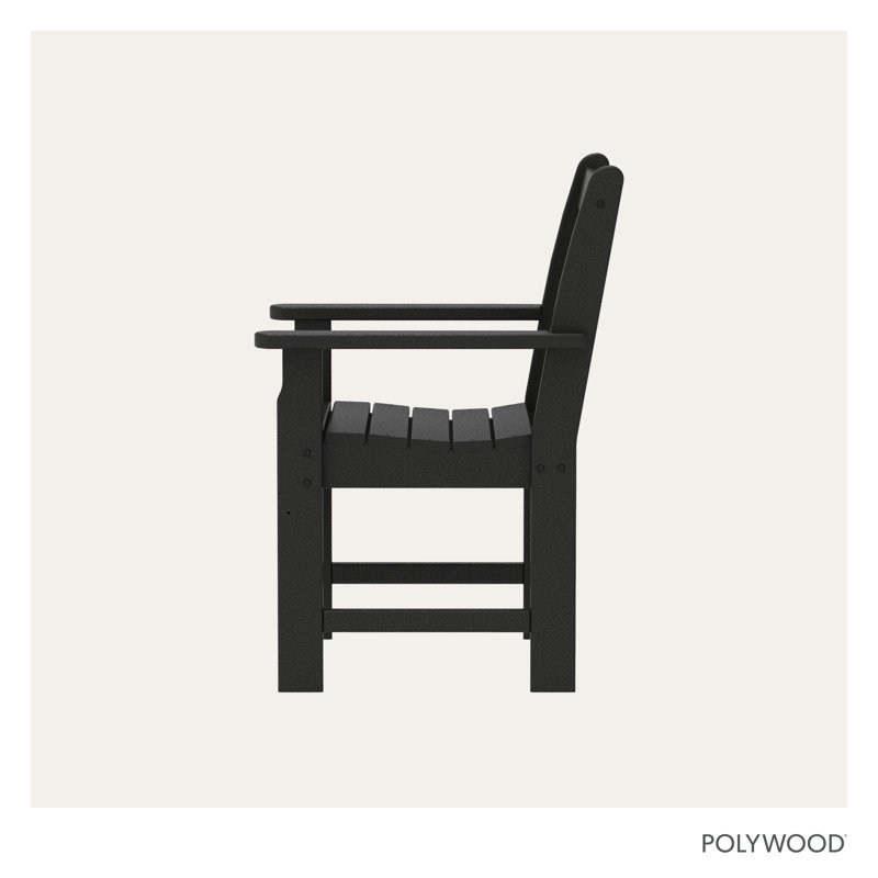 POLYWOOD Vineyard Garden Arm Chair, Black