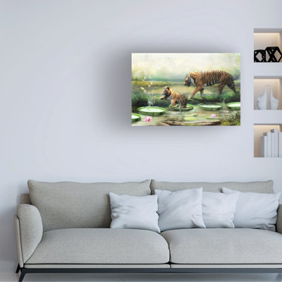 Animaux, lys tigres sur toile
