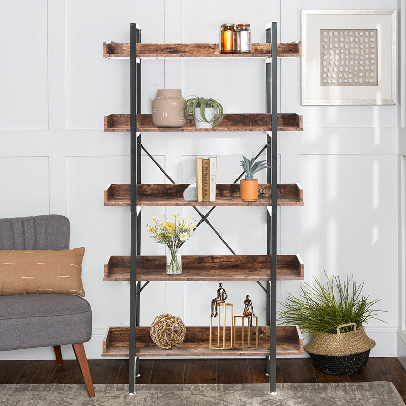5-Tier Bookcase Storage Rack Standing Shelf