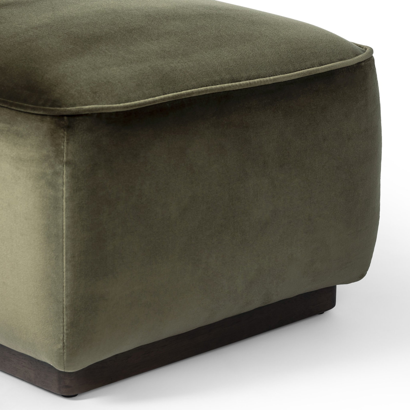 Gela 22" Ottoman, Surrey Olive Cotton Blend