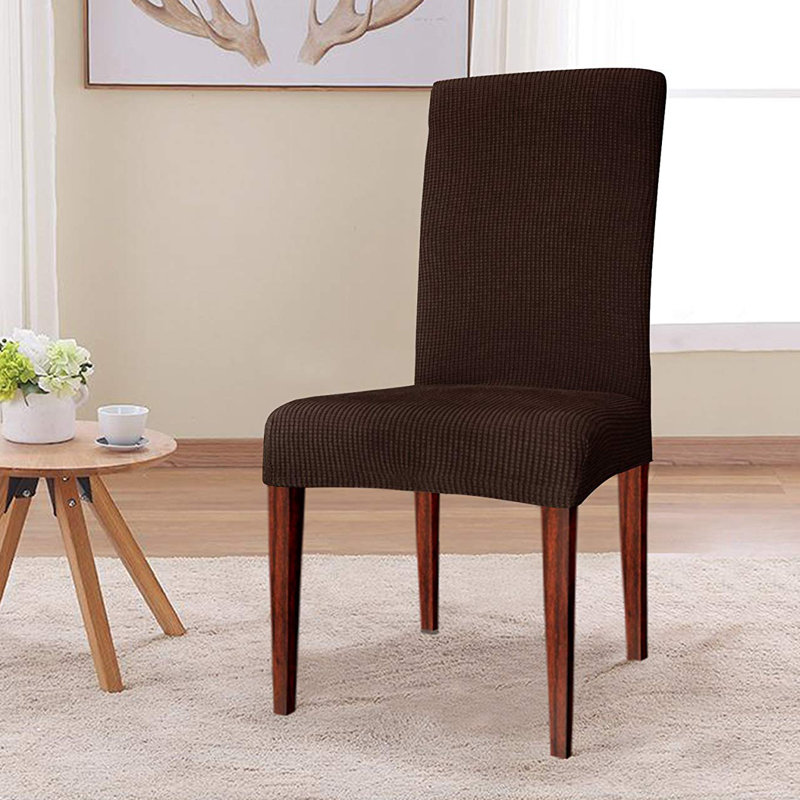 Box Cushion Dining Chair Slipcover, Brown