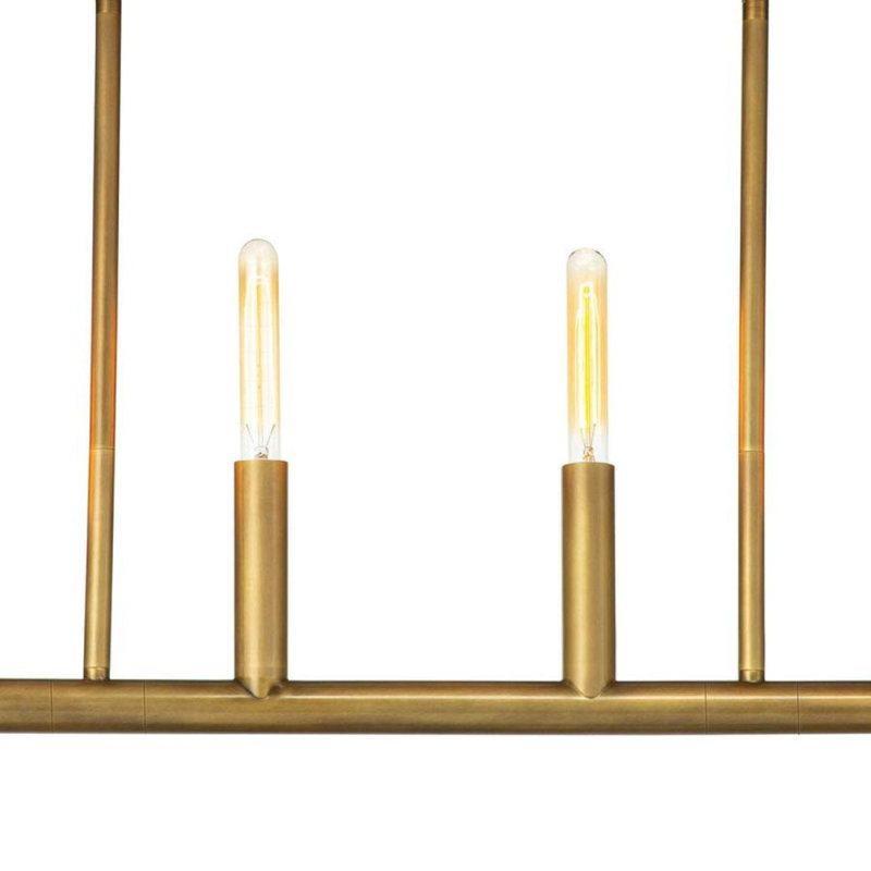 Lustre linéaire à lumière variable en laiton pour îlot de cuisine, Antique Nickel, H 16 po x l 62 po x P 2 po