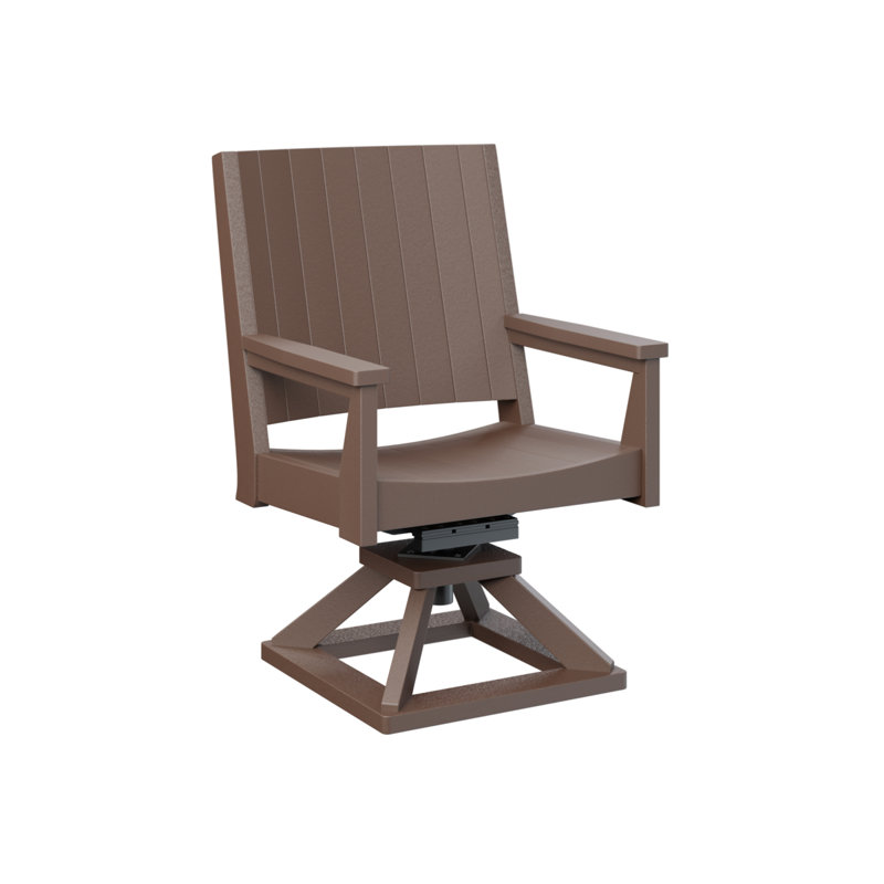 Berlin Gardens Mayhew Natural Chat Swivel Rocker Dining Chair, Chocolate Brown
