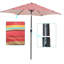 Parasol 9 pi avec de belles rayures rouges - Fonction d'assemblage facile