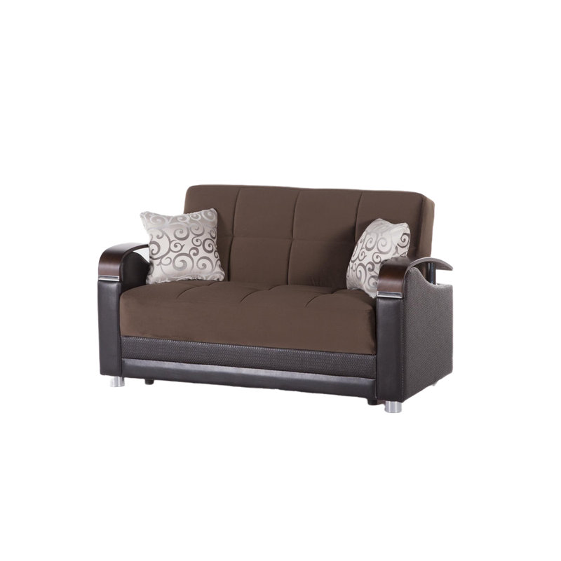 Causeuse kevian 61,4 po, Polyester à 100 % de couleur brune
