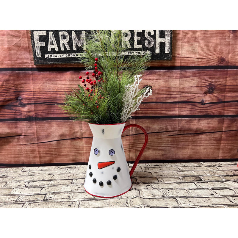 Wintry Snowman Pitcher