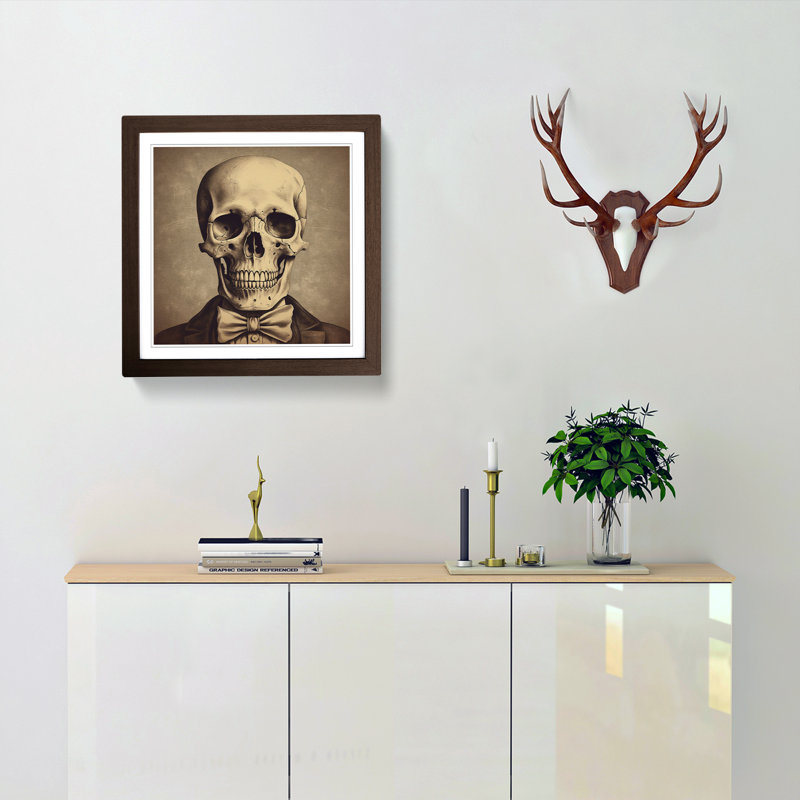 Skeleton Vintage - Single Picture Frame Print on Wood, Walnut