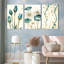 «Blue Tulip» et aquarelle florale blanche tendue sur toile, ensemble botanique abstrait (ensemble de 3)-322657698