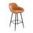 Upholstered Counter Height Bar Stool With Arms - Faux Leather Seat With Powder-Coated Metal Legs-1447962049
