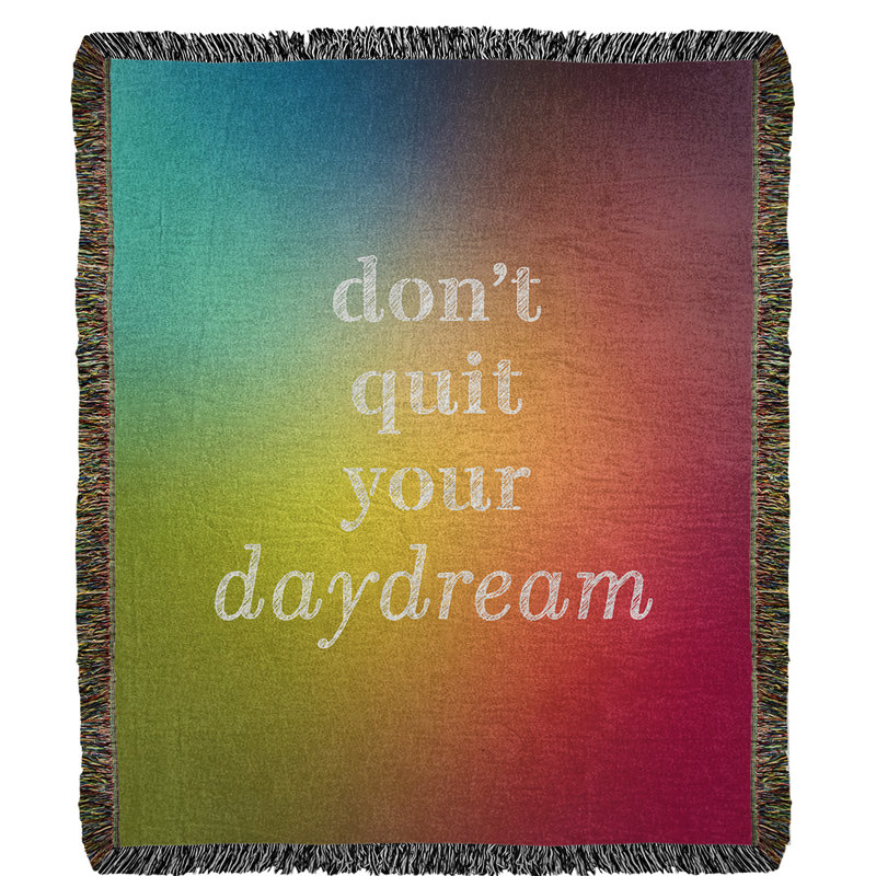 Hand Woven Throw Blanket, 60" L x 50" W, Rainbow