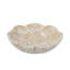 D10X3" Cream Marble Bowl With Scalloped Design And Subtle Gold Detailing