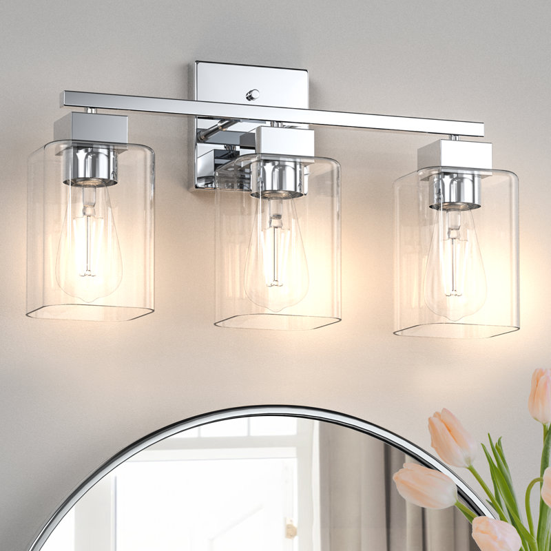 Éclairage pour coiffeuse Hartshorn, Trois lumières, Polished Chrome