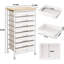 Chariot de rangement roulant avec 8 tiroirs, organisateur mobile avec plateau en bois pour l'organisation de cosmétiques de bureau, de salle de classe, de dortoir, de salle de bain et de maquillage-146020354