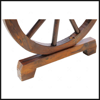 2-Person Wooden Wagon Wheel Bench