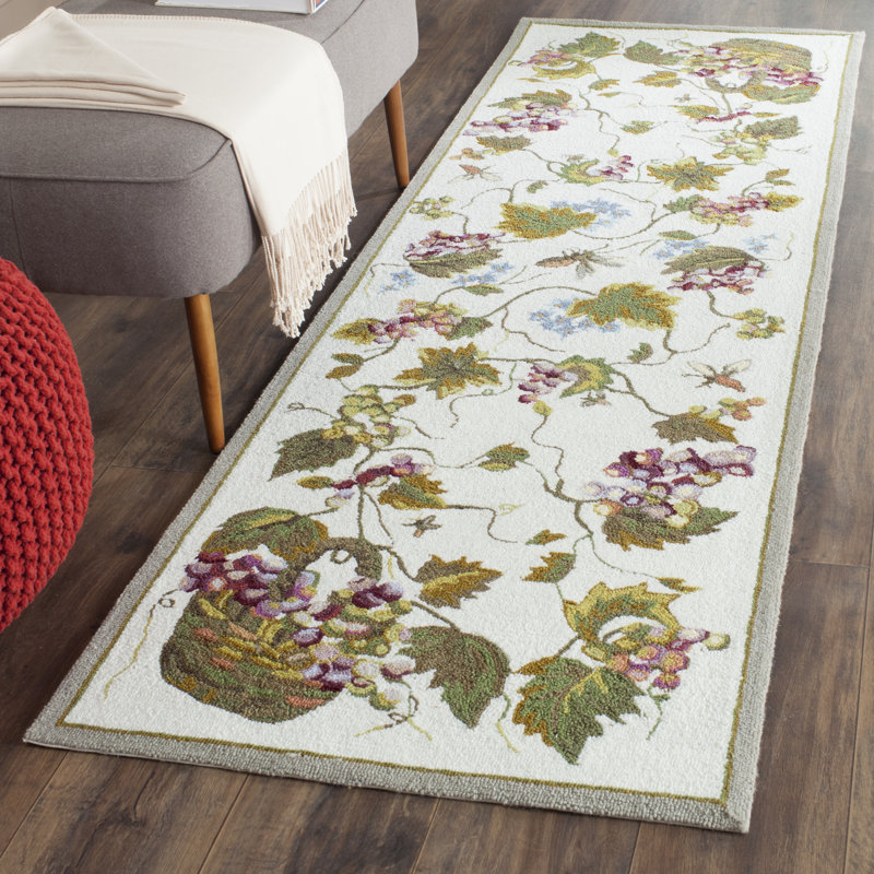 Easy Care Hand Hooked Performance Floral Rug, Runner 2'6" x 8'