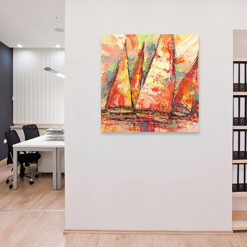 Sails In The Ocean - Wrapped Canvas Art Prints, 70cm H x 70cm W x 4cm D