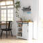 Buffet Farmhouse, buffet de 33 po avec porte de grange coulissante et tablette réglable, armoire de cuisine, blanc