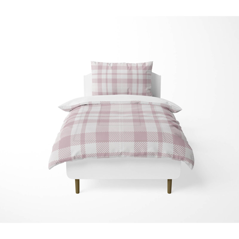 Ensemble d'édredon léger Gen Plaid, Rose
