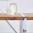 Natural Wood Grain MDF Dining Table - 55"X31.5" Stable Design.Suitable For Various Modern  Styles.Splicing Structure Design,Wood Textured Desktop,White Marble Patterned Table Legs.