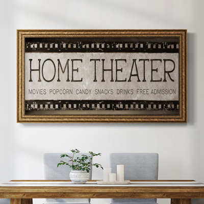 Home Cinéma - Cadre photo unique, art textuel sur toile