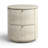 Modern Cylindrical Fluted Travertine-Look 2-Drawer Nightstand -Fully Assembled - 21.7" D