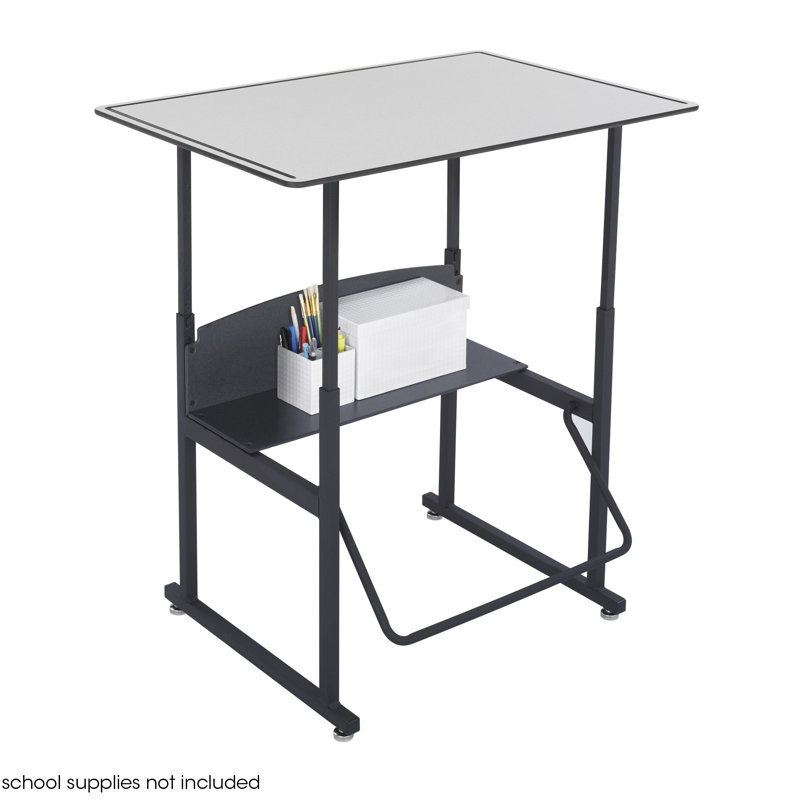 ErgoActive 36" Black Steel Adjustable Height Desk with Dry Erase Top