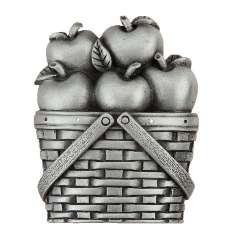 Apple Basket Cabinet Knob, Antique Pewter