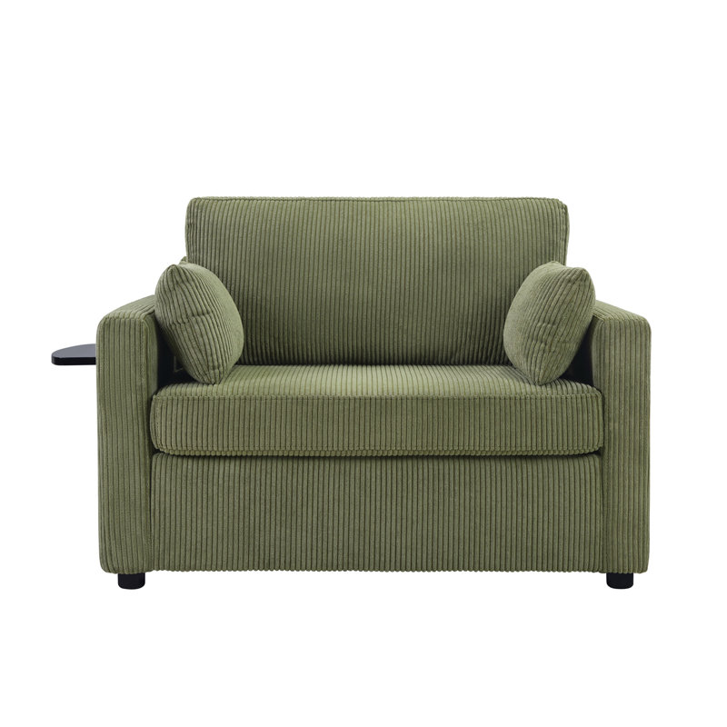 Chaise d'appoint rembourrée, Velours côtelé vert