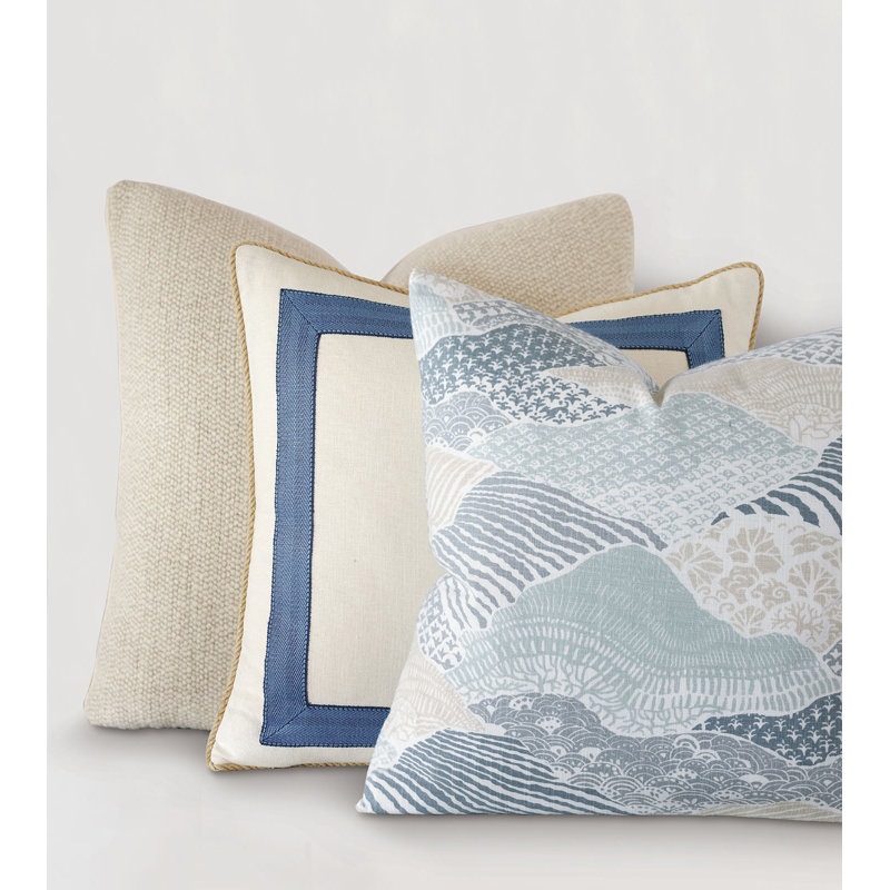 Maritime Appliqued Linen Throw Pillow