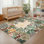 Tapis floral lavable à la machine avec envers en caoutchouc pour le salon Tapis antidérapant antidérapant pour le salon de la chambre à coucher