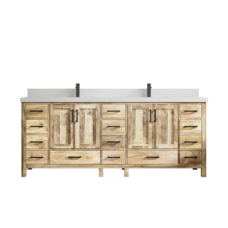 Ensemble de meuble-lavabo double 84 po Malibu, Blanc