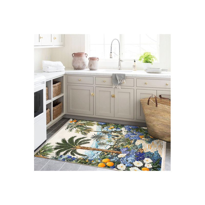 Tapis décoratif lavable à la machine Paris, Sous-tapis rectangulaire 3 pi 11 po x 5 pi 11 po i