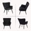 Chaise d'appoint moderne Mid-Century avec dossier et pieds en métal-1529856827