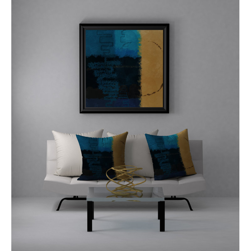 Abstract Reversible Throw Pillow, 18"x18"