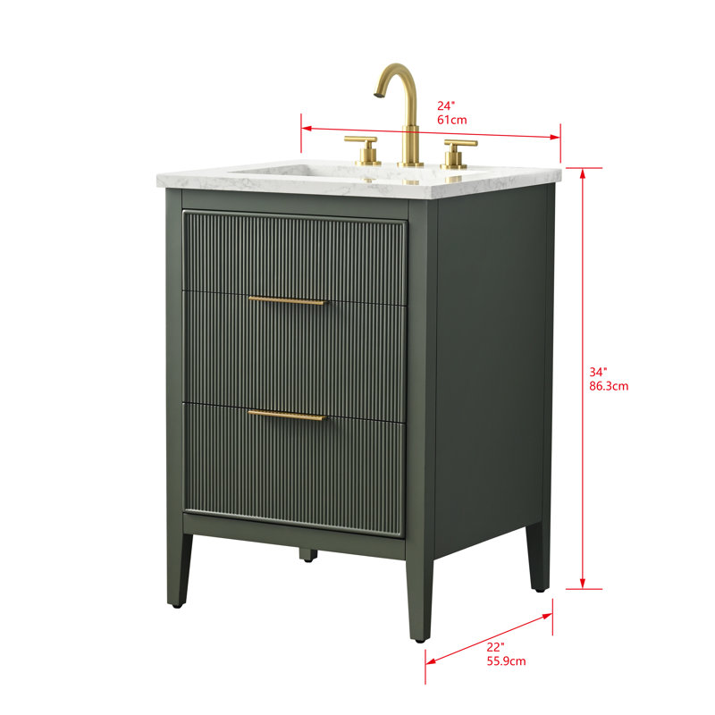 Emma 24" W Single Vanity, Vintage Green
