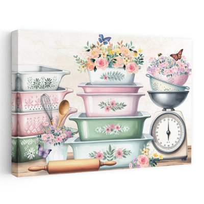 «In The Kitchen Floral Pans Scale», art floral contemporain