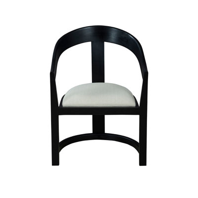 Chaise rembourrée en acajou Kailea, noir