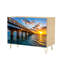 Buffet étroit de 35,4 po de largeur - armoire de rangement d'appoint à 2 portes avec impression de coucher de soleil et de pieds en métal