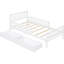 Lit plateforme simple avec garde-corps et rangement - Extension en bois blanc Glamour-137513702-137513703