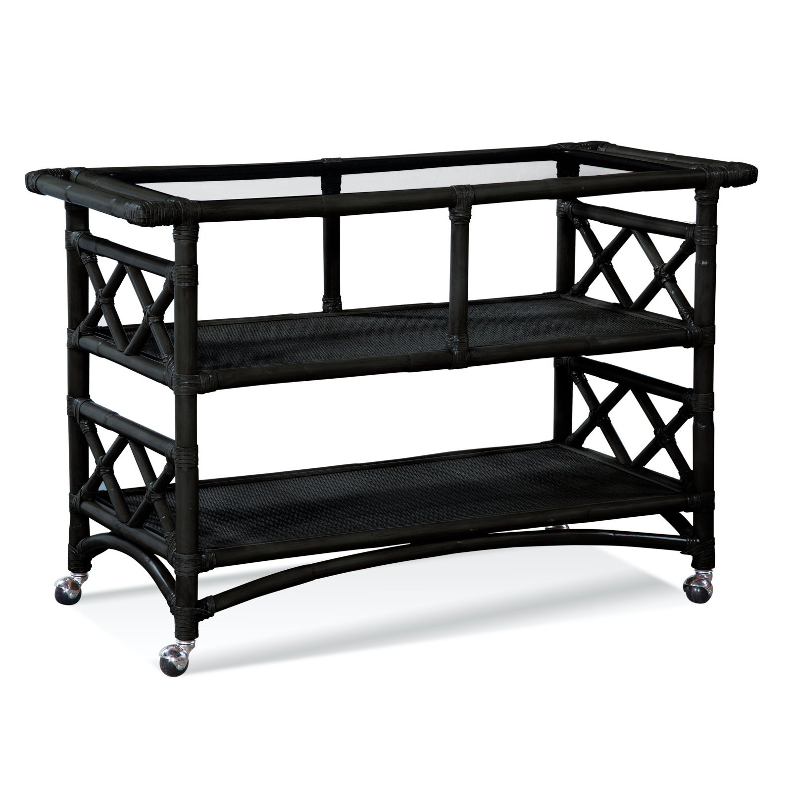 Abbott Wicker / Rattan Bar Cart, Black