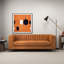 Canapé en cuir synthétique moderne de 84 po, canapé moderne, canapé d'appoint