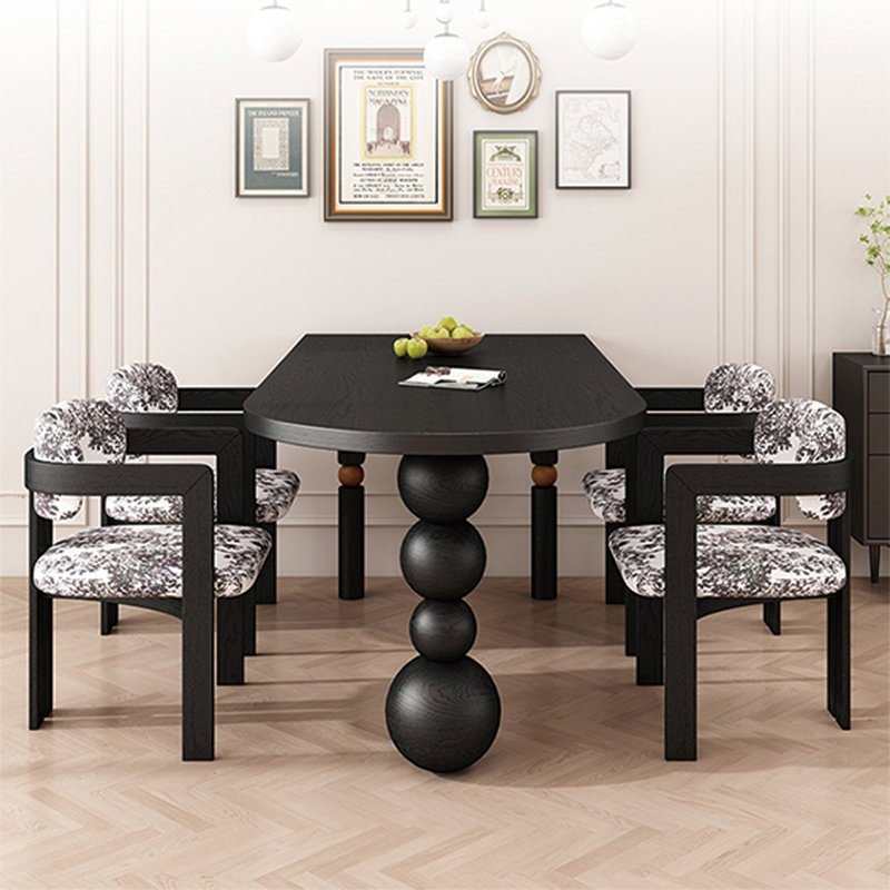 Table de salle à manger unique en bois massif de style médiéval, H 29,52 po x L 70,86 po x l 31,49 po