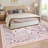 Washable Boho Floral Area Rug - Vintage Low Pile, Non-Slip Carpet for Living Room, Bedroom, Dining Room, Kids Playroom, Farmhouse-1785315103-1785315088