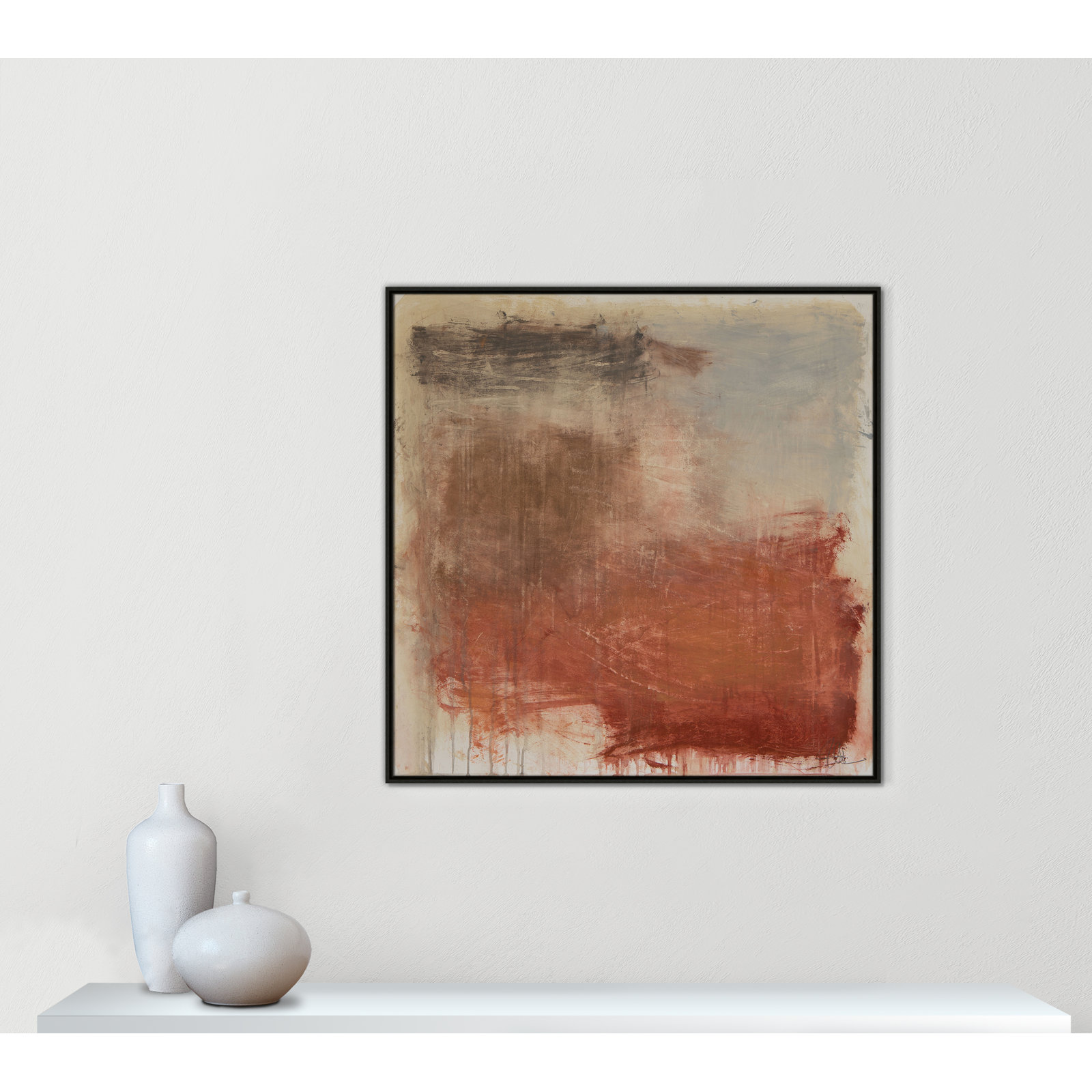 Autumn Over The Rivera Print by , 41.5" H x 41.5" W, Espresso