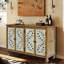 Buffet moderne 4 portes avec espace de rangement. Finition vieillie, convient aux portes d'armoire de différentes pièces et aux détails faits à la main. Style, pour le couloir
