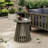 Outdoor Acacia Wood Patio Side Table, Round Coffee Table For Backyard, Lawn, Balcony With Durable Grey Finish-1183845750